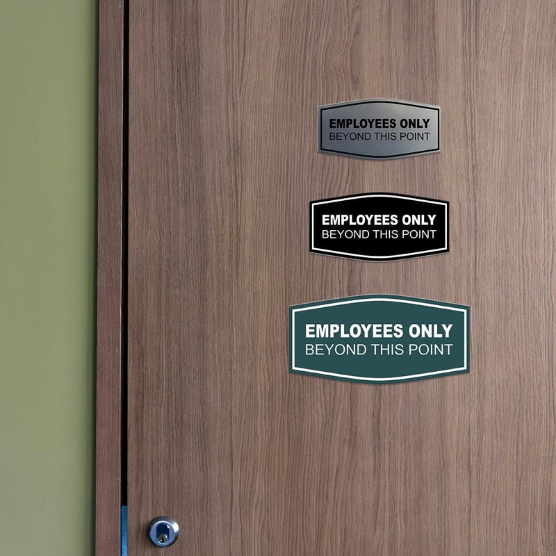 All Quality Fancy Employees Only Beyond This Point Wall or Door Sign - Easy to Install | (Black) - Large 1 Pack - Image 4